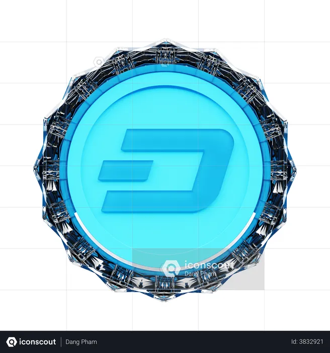 DASH Crypto  3D Illustration