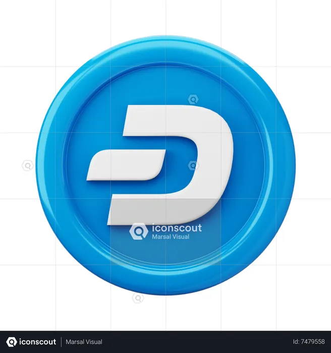 Dash DASH Coin  3D Icon