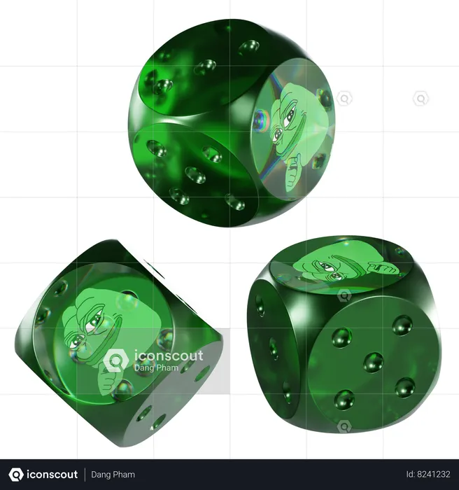 Dash Glass Dice Crypto  3D Icon