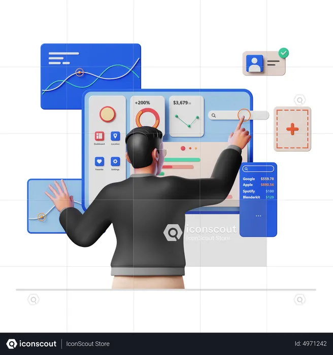Dashboard Design  3D Illustration