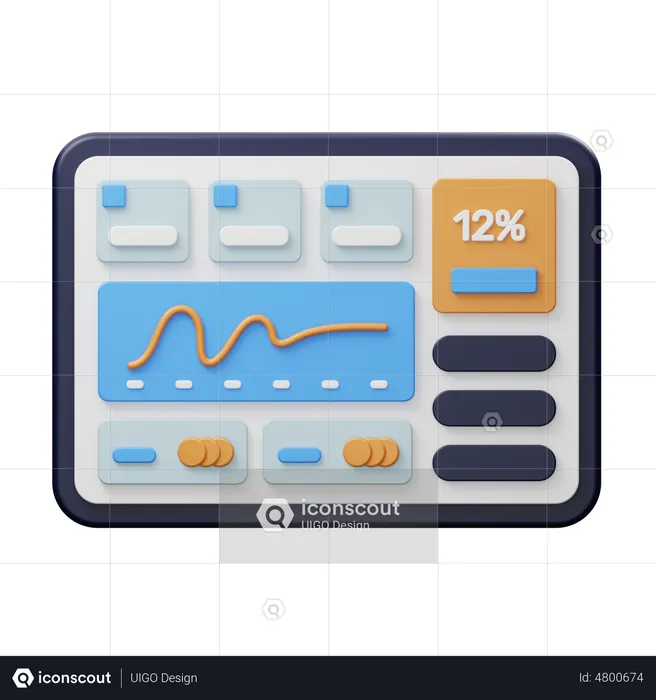Dashboard Template  3D Illustration