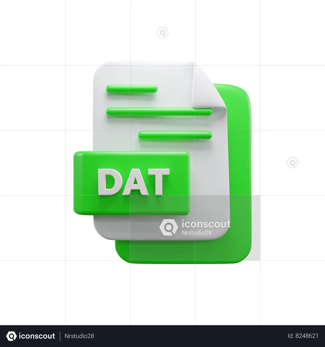 Dat File  3D Icon