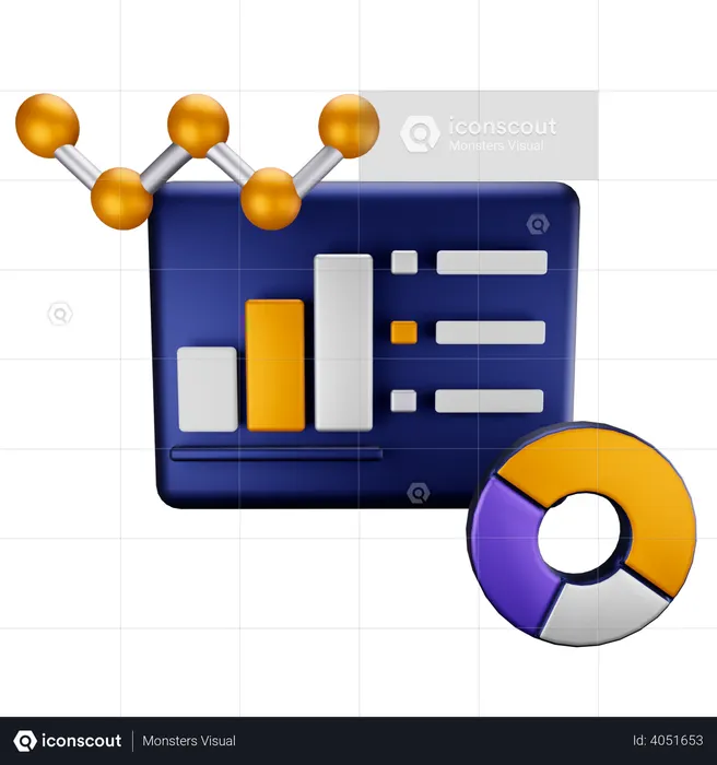 Data analysis  3D Illustration
