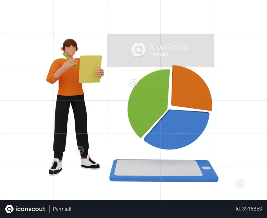 Data analysis  3D Illustration