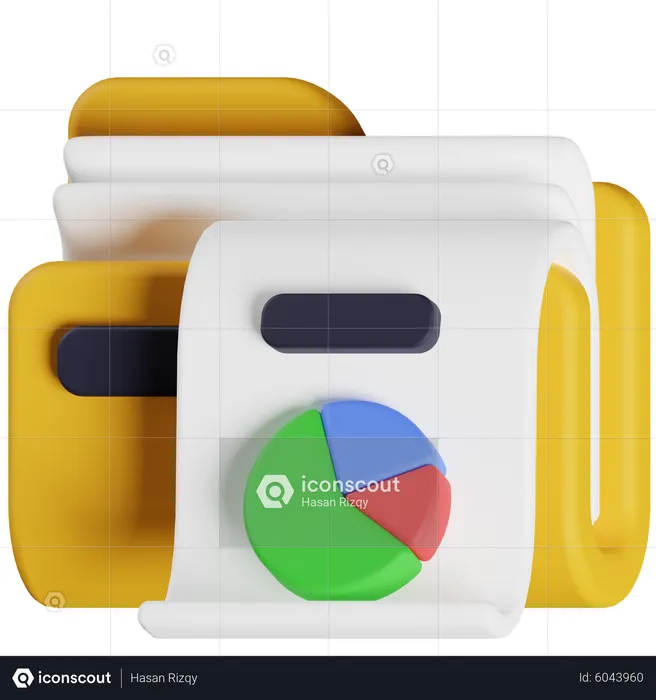 Data Analysis Folder  3D Icon