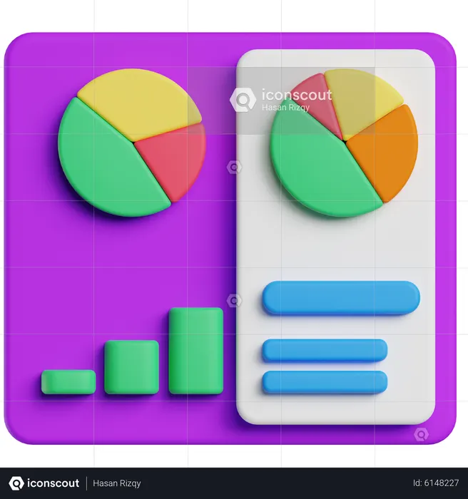 Data Analysis Graph  3D Icon