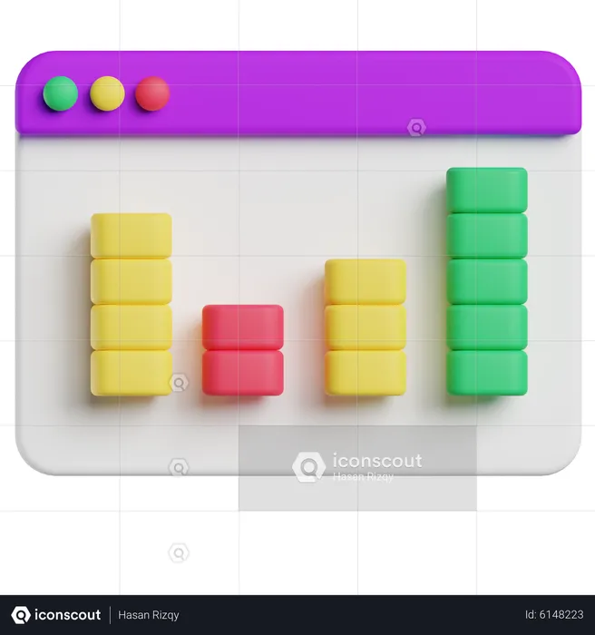 Data Analysis Graph  3D Icon