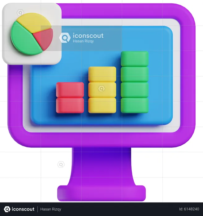 Data Analysis Graph  3D Icon