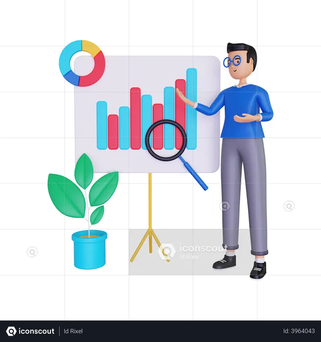 Data Analysis Presentation  3D Illustration