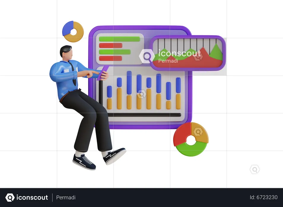 Data and dashboard Management  3D Illustration