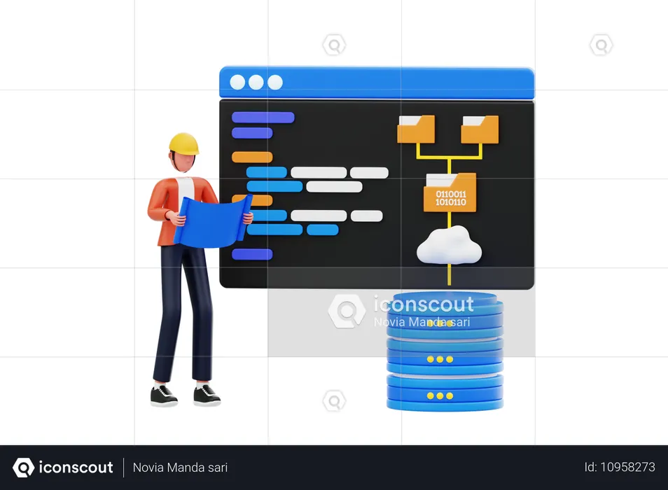 Data Base Administrator  3D Illustration