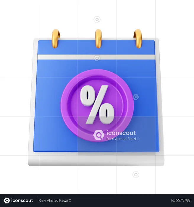 Data de desconto  3D Icon