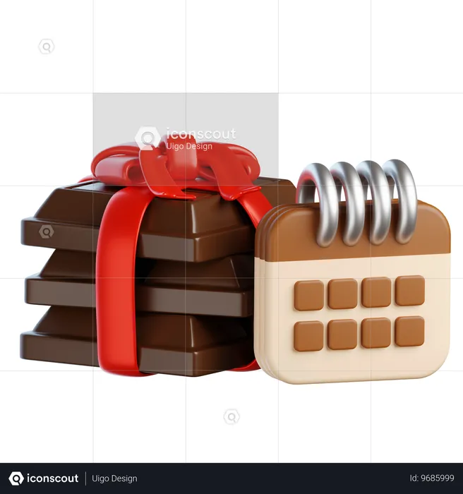 Data do Dia do Chocolate  3D Icon