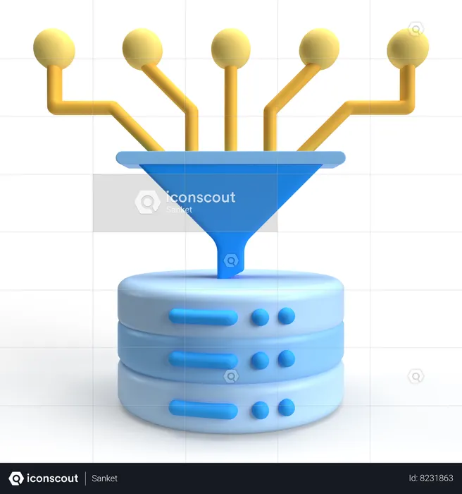 Data Flow  3D Icon