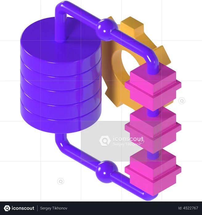 Data Integration  3D Illustration