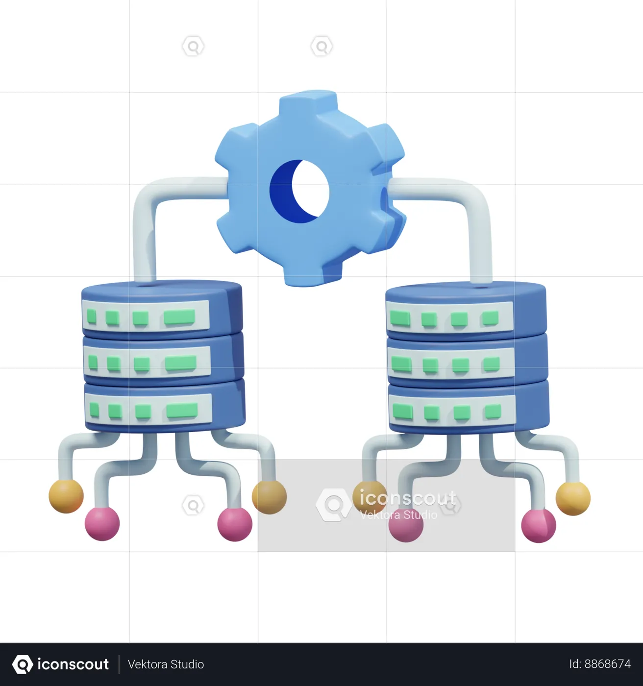 Data integration icon 3D Icon download in PNG, OBJ or Blend format