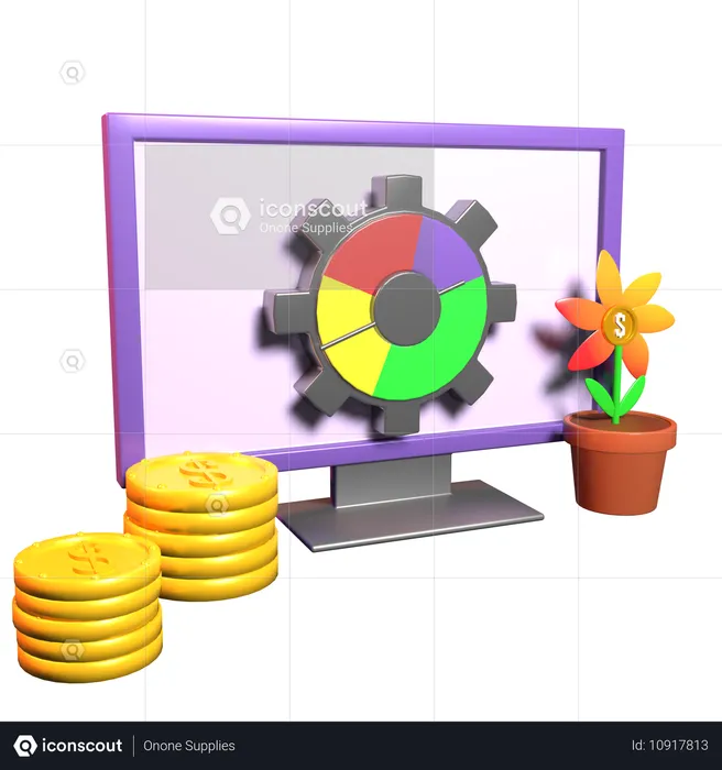 데이터 투자  3D Icon