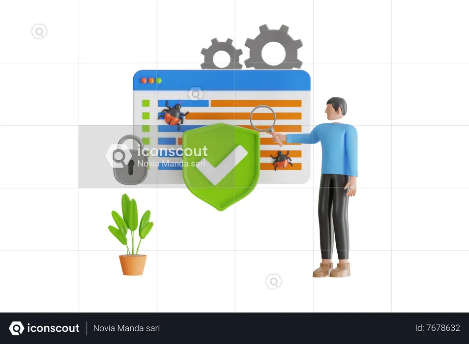 Data protection  3D Icon