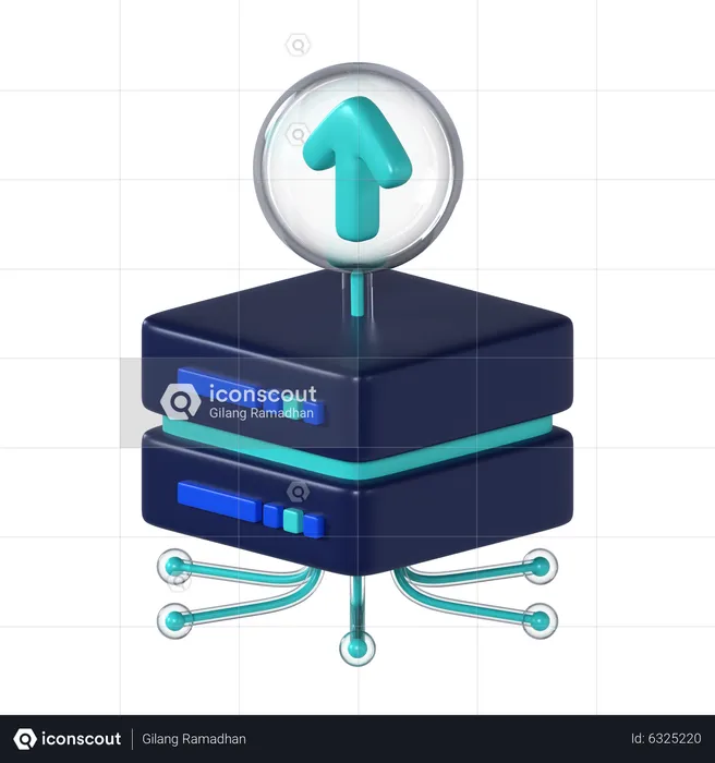 Data Server Upload  3D Icon