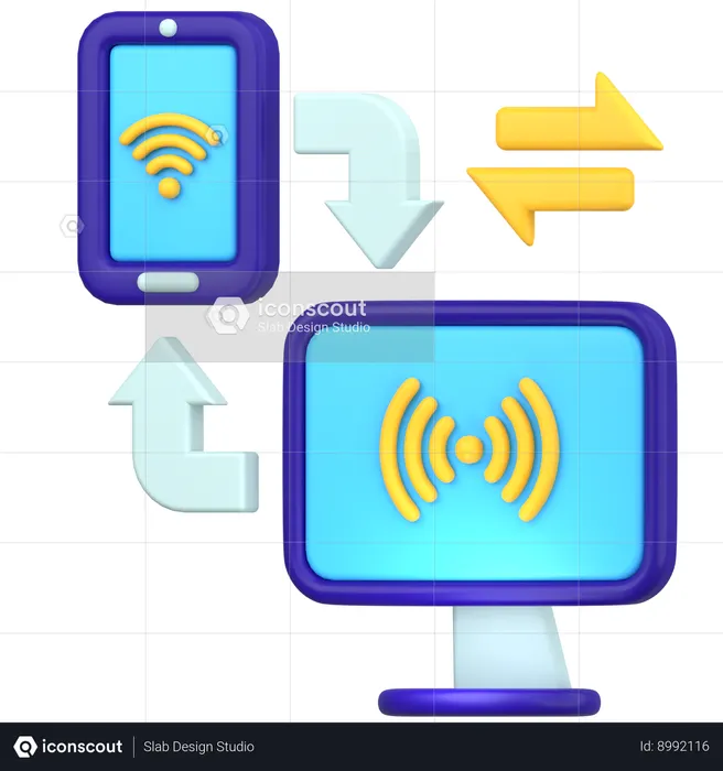 Data Synchronization  3D Icon