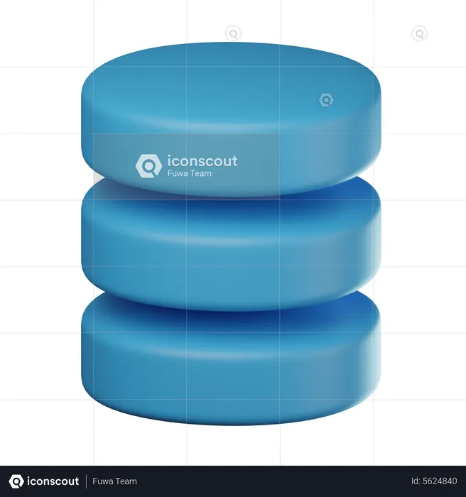 Database 3D Icon download in PNG, OBJ or Blend format