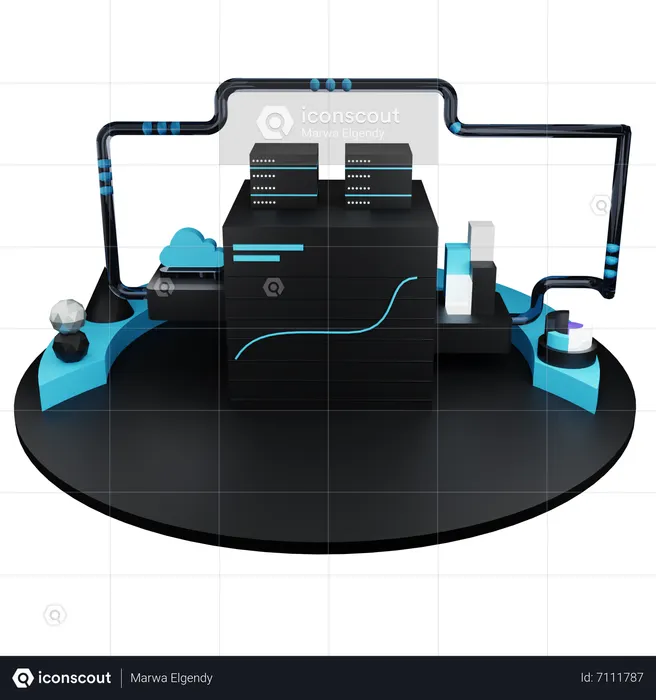 Database 3D Icon download in PNG, OBJ or Blend format