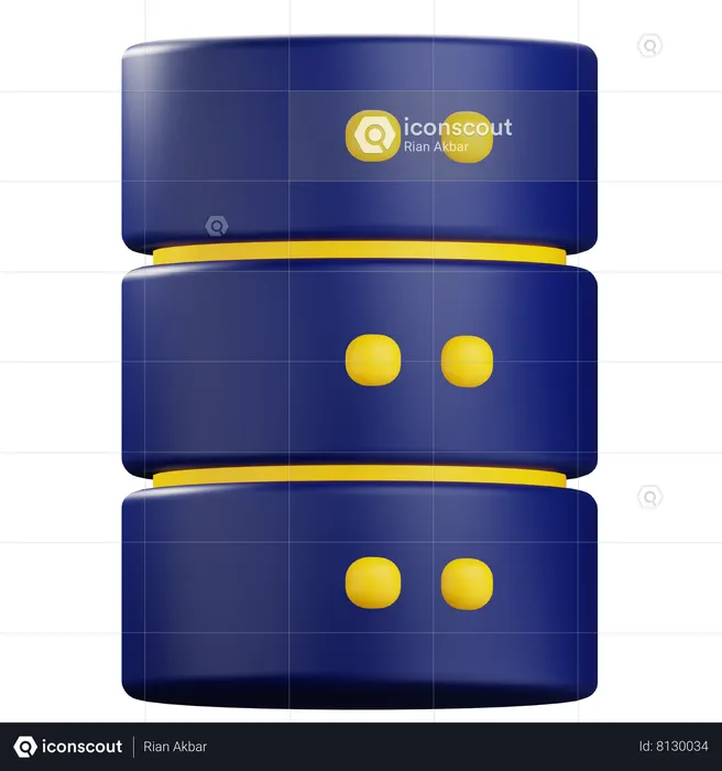 Database 3D Icon download in PNG, OBJ or Blend format