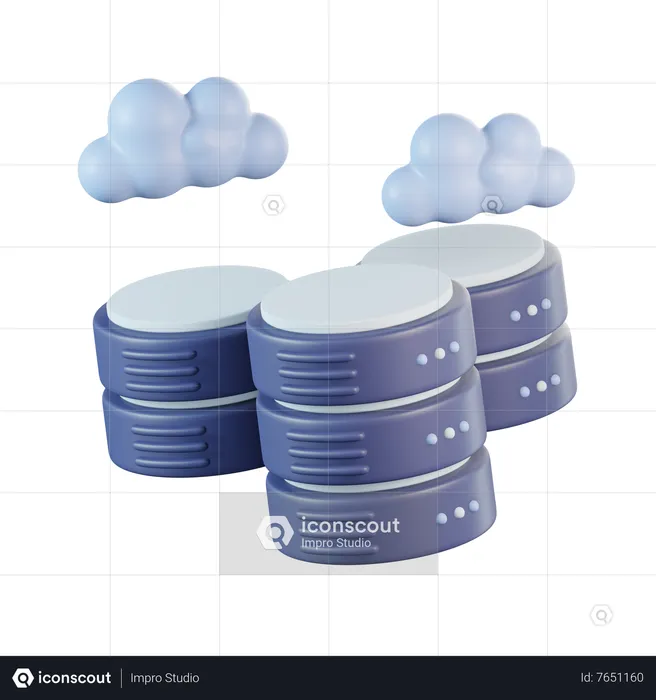 Database Cloud  3D Icon