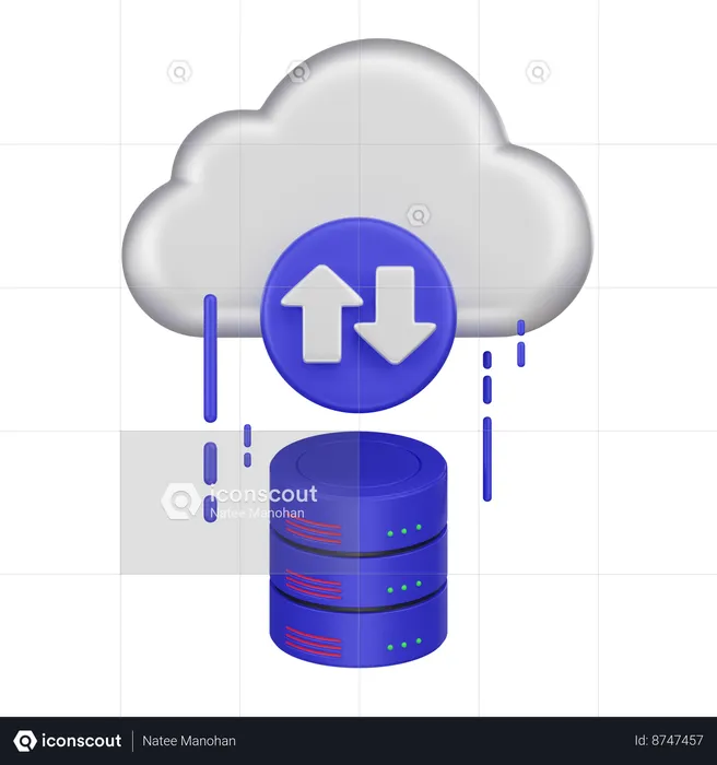 Database Cloud Backup  3D Icon