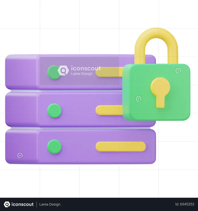 Database Lock 3D Icon download in PNG, OBJ or Blend format