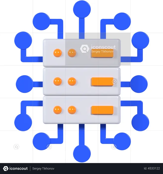 Database Network  3D Illustration