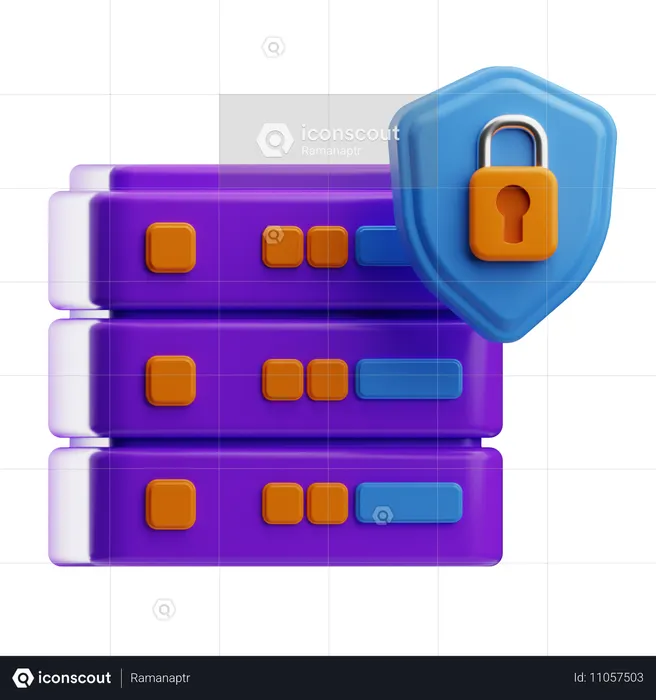 データベースセキュリティ インターネットセキュリティ  3D Icon