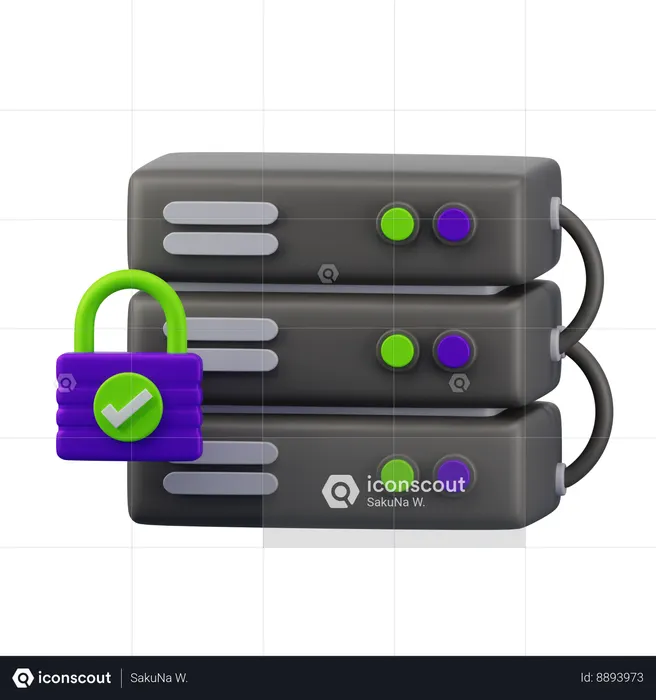 Database Server Security  3D Icon