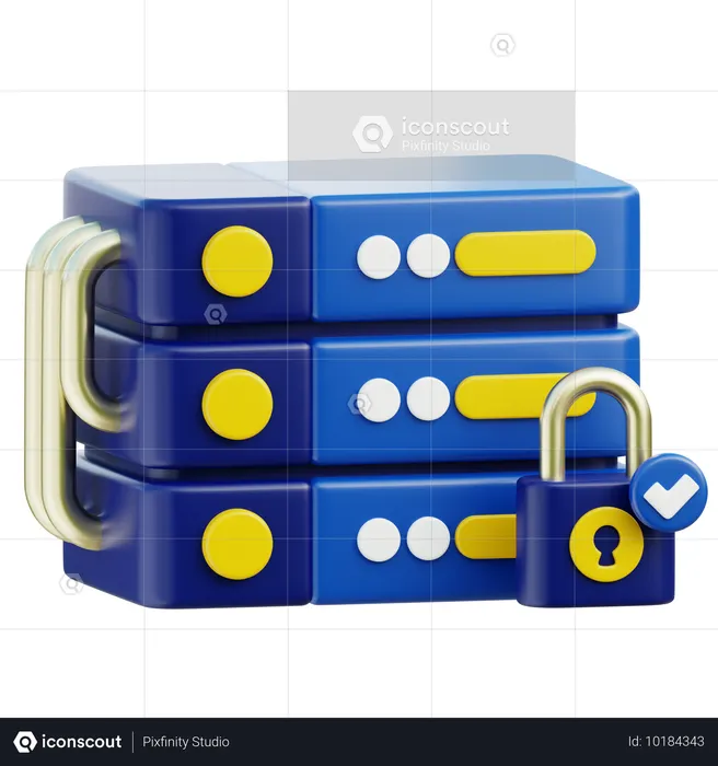 Database Server Security  3D Icon