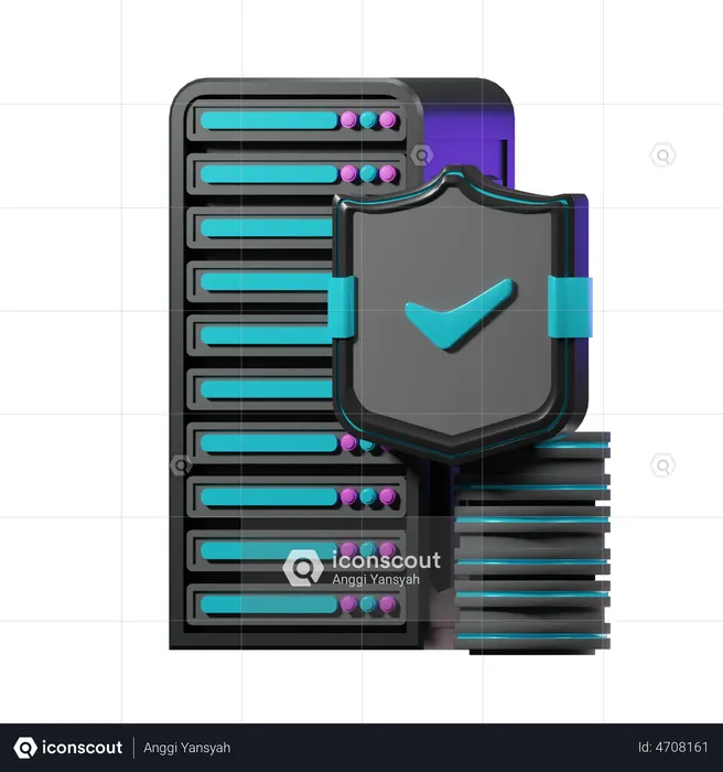 Database Server Security  3D Illustration