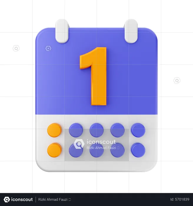 Date 1  3D Icon