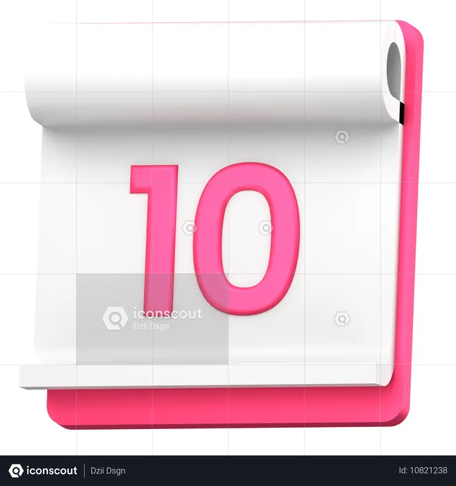 Date 10  3D Icon