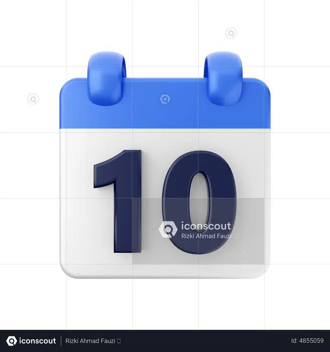 Date 10  3D Icon