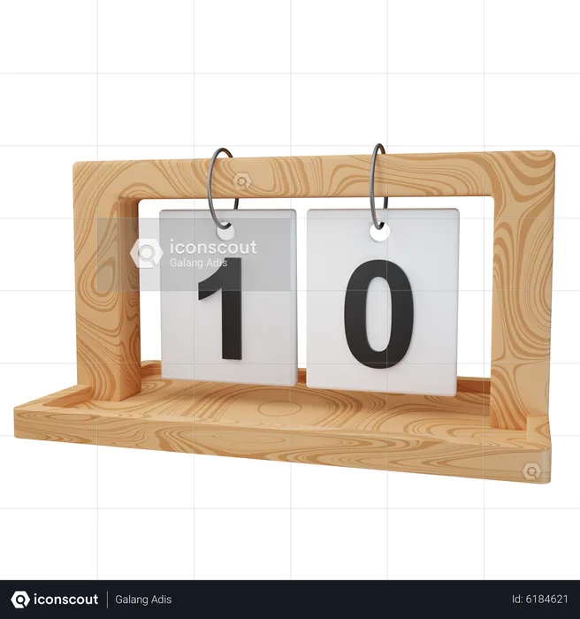 Date 10  3D Icon