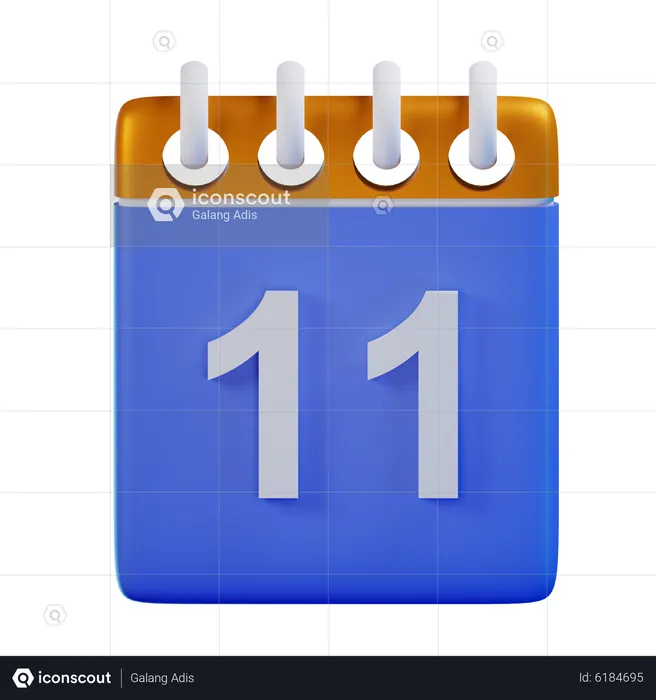 Date 11  3D Icon