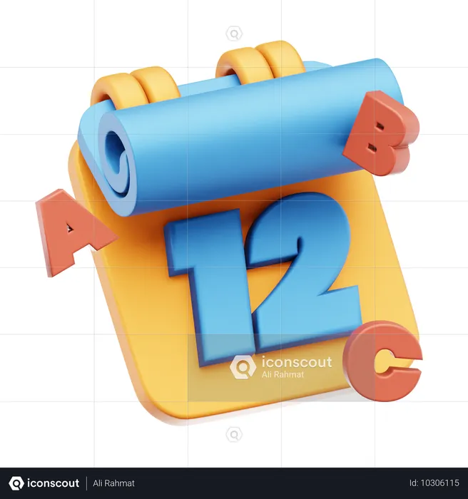 날짜 12  3D Icon