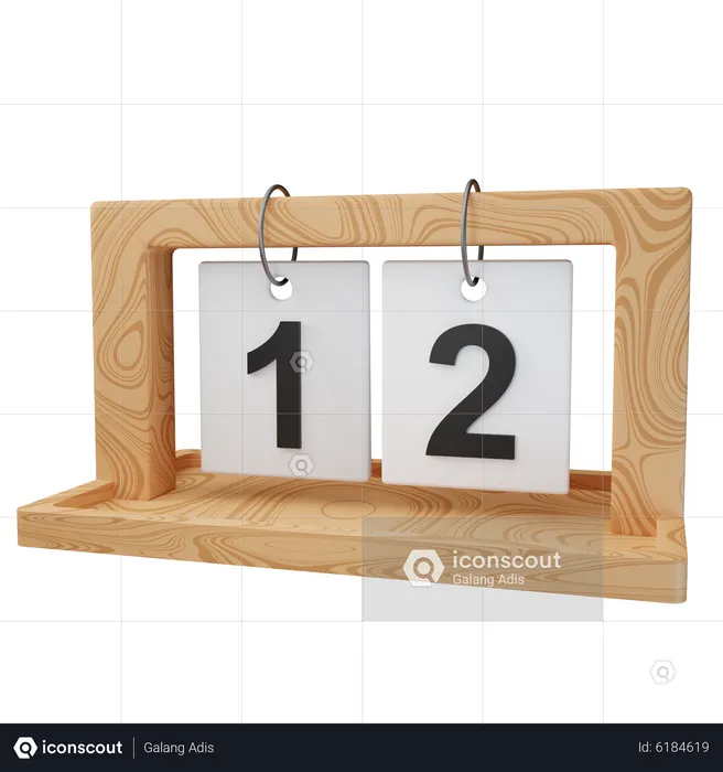 Date 12  3D Icon