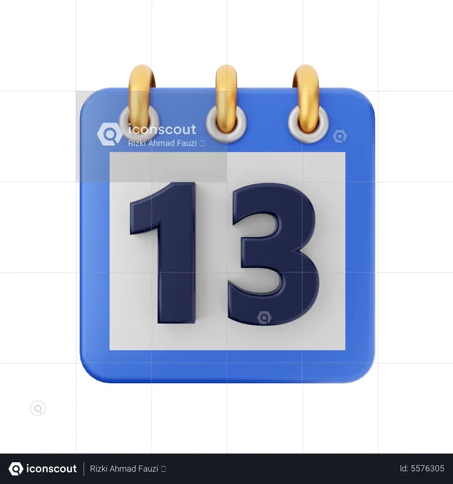 Date 13  3D Icon