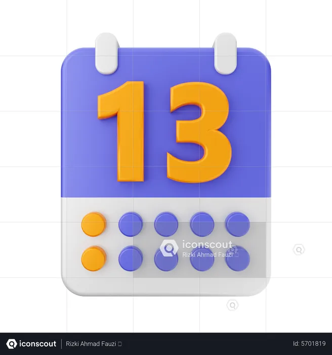 Date 13  3D Icon