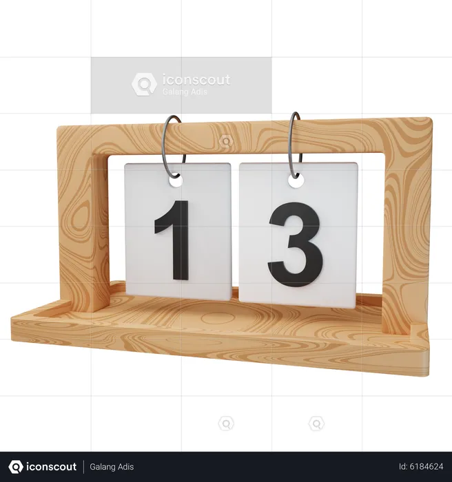 Date 13  3D Icon