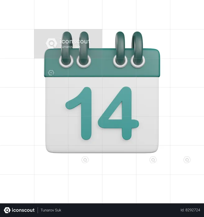 Date 14  3D Icon