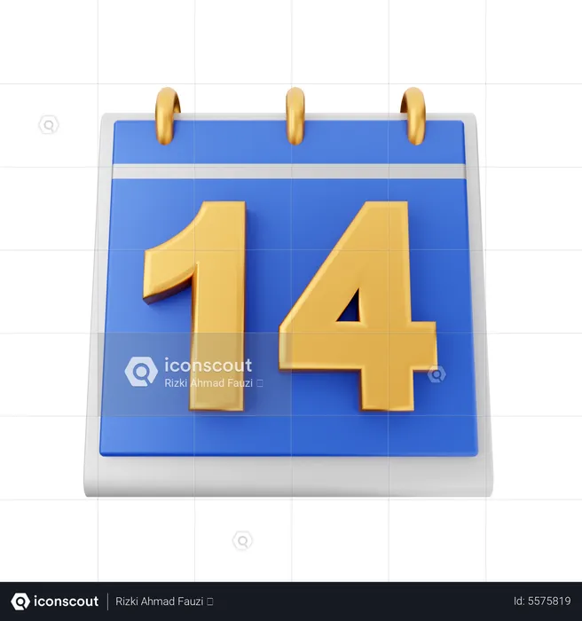 Date 14  3D Icon
