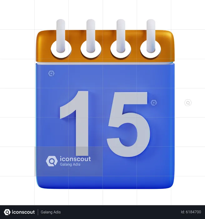 Date 15  3D Icon