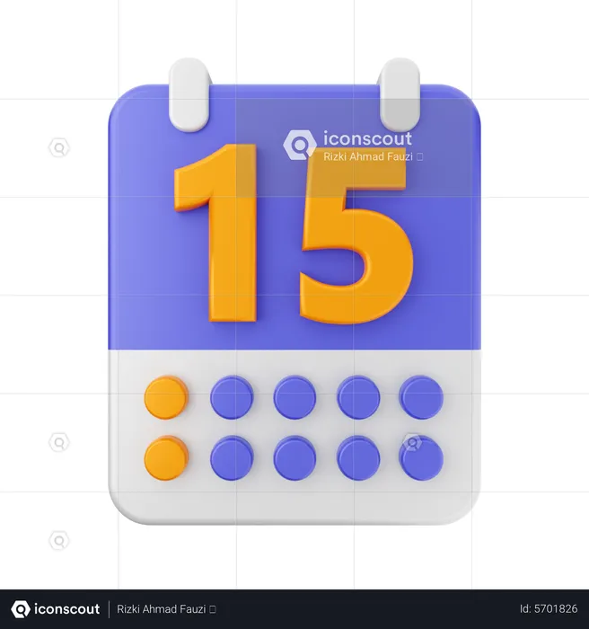 Date 15  3D Icon