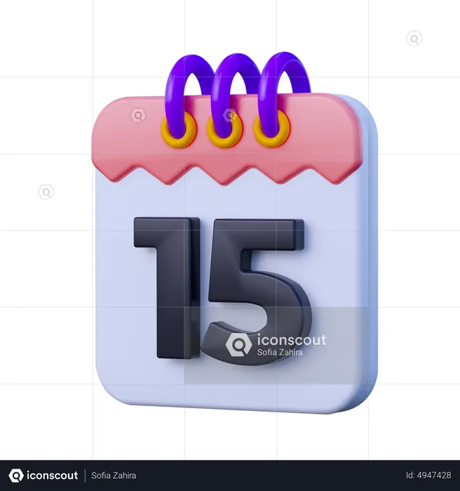 Date 15  3D Icon